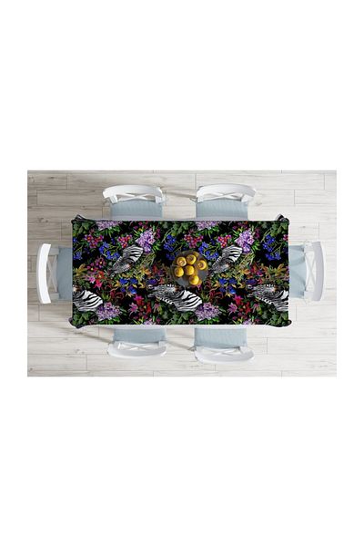 Realhomes Față de masă rezistentă la pete cu imprimare digitală cu design special - 140 X 180 cm
