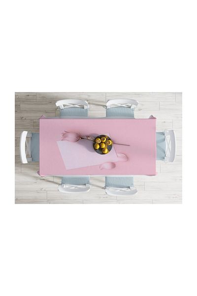 Realhomes Față de masă rezistentă la pete, imprimată digital cu tematică trandafir și litere 3D-140x260 cm
