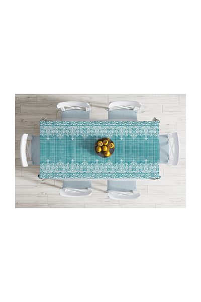 Realhomes Față de masă cu imprimare digitală cu design special, rezistentă la pete - 140 X 180 Cm
