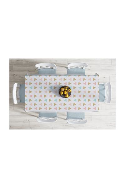 Realhomes Față de masă cu forme geometrice triunghiulare special concepută rezistentă la pete-120x140 cm