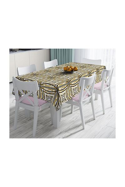 Realhomes Față de masă cu design special rezistent la pete cu podea geometrică - 140 X 180 cm