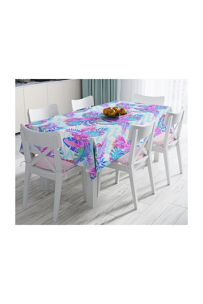 Realhomes Față de masă modernă rezistentă la pete cu frunze de palmier geometrice cu podea pulbere-140x220 cm