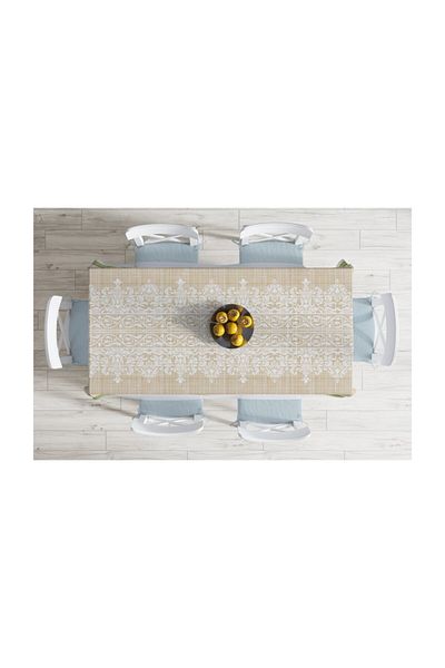 Realhomes Față de masă rezistentă la pete cu imprimare digitală cu design special - 140 X 180 cm