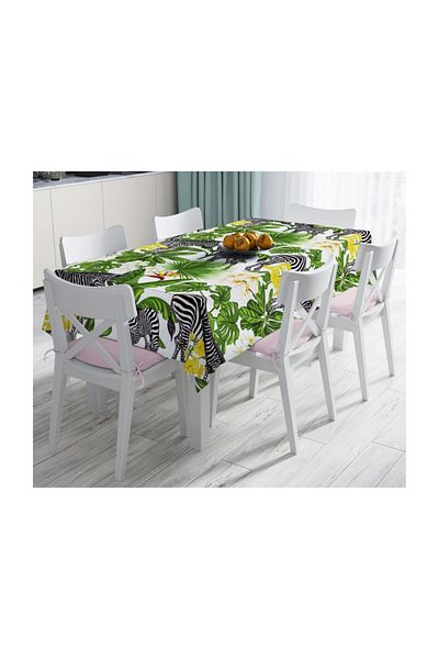 Realhomes Față de masă modernă rezistentă la pete cu podea pulbere și design zebră exotică - 140 X 180 cm