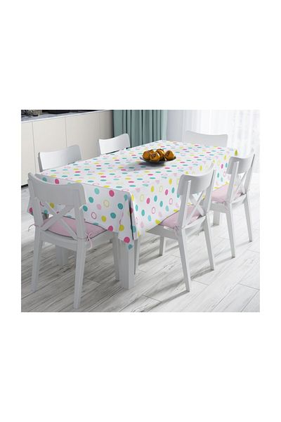 Realhomes Față de masă, pudră cu buline, design special, modern rezistent la pete-120x140 cm