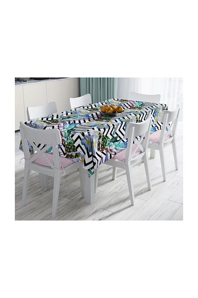 Realhomes Față de masă cu podea în zig-zag, exotică, cu design special, rezistentă la pete - 140 X 180 cm