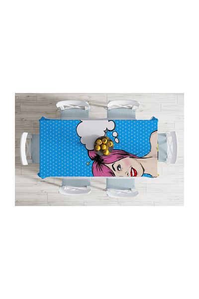 Realhomes Față de masă cu imprimare digitală cu design special, rezistentă la pete-140x220 cm