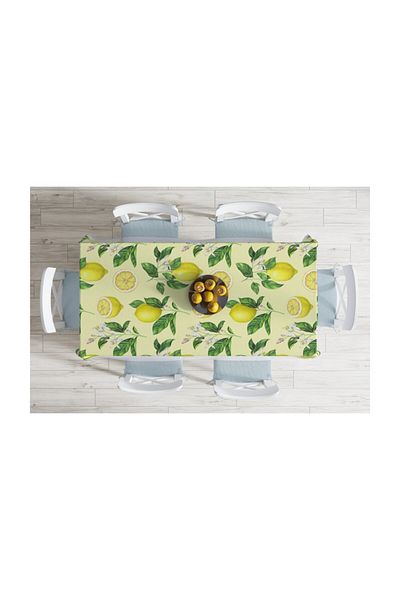 Realhomes Fata de Masa Decorativa Rezistenta la Pete cu Motiv Lamaie Fond Crem-120x140 cm