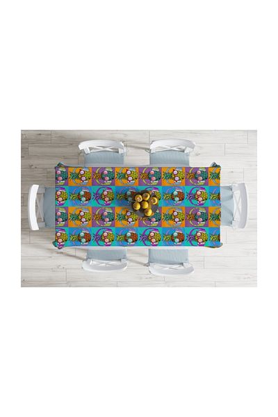 Realhomes Față de masă anti-pete cu design ananas de vară pe podea portocalie-140x260 cm