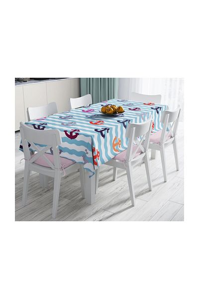Realhomes Față de masă cu imprimare digitală cu design special, rezistentă la pete - 140 X 180 Cm
