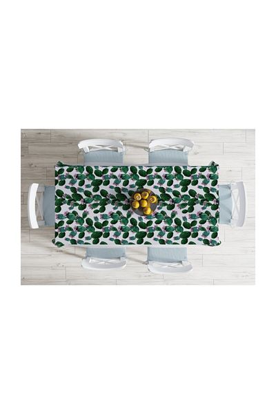 Realhomes Față de masă, acuarelă cu modele de cactus, colorată, modernă, rezistentă la pete - 140 X 180 cm