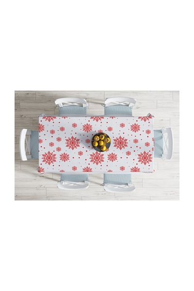 Realhomes Fulgi de zăpadă pe podea albă Față de masă cu design special-140x220 cm
