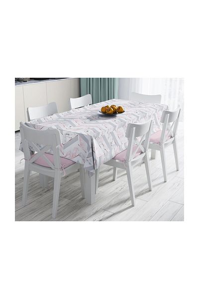 Realhomes Fata de masa anti-pete cu podea de marmura si design geometric-140x220 cm