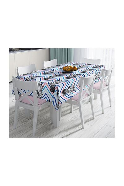 Realhomes Ananas pe podea în zig-zag Față de masă decorativă rezistentă la pete-120x140 cm