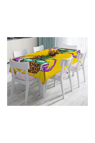 Realhomes Față de masă decorativă, rezistentă la pete, design Summer Pineapple-120x140cm
