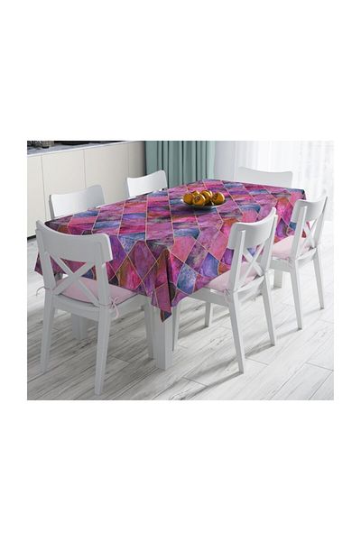 Realhomes Față de masă decorativă rezistentă la pete, culori geometrice, design modern - 140 X 180 cm