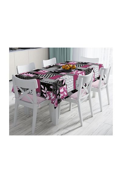 Realhomes Față de masă decorativă rezistentă la pete cu forme geometrice cu mozaic-120x140 cm