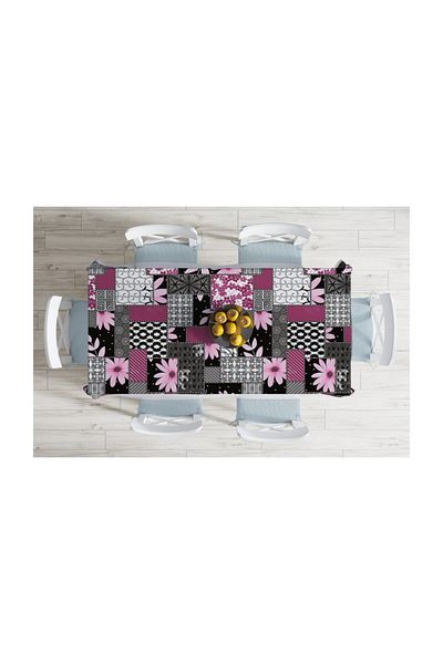 Realhomes Față de masă decorativă rezistentă la pete cu forme geometrice cu mozaic-120x140 cm