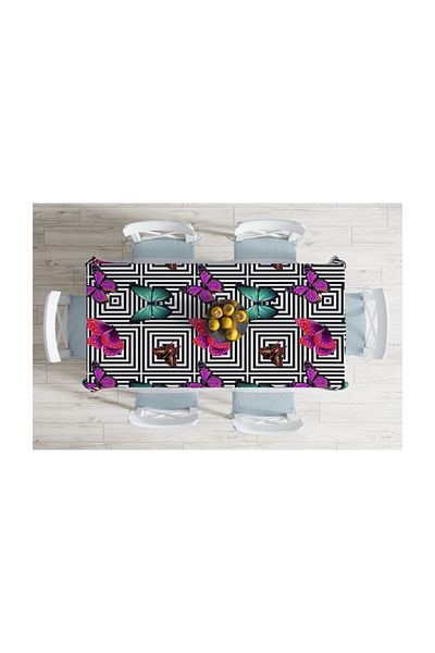 Realhomes Față de masă cu imprimare digitală cu design special, rezistentă la pete-140x260 cm