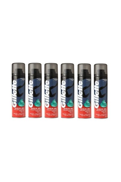 Gillette Gel de bărbierit Normal 200 ml Set de 6