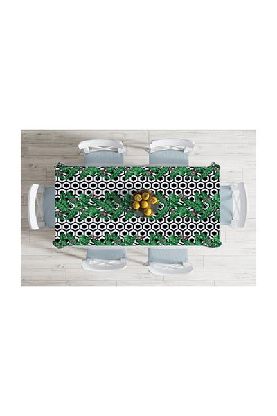 Realhomes Față de masă cu imprimare digitală cu design special, rezistentă la pete-140x220 cm