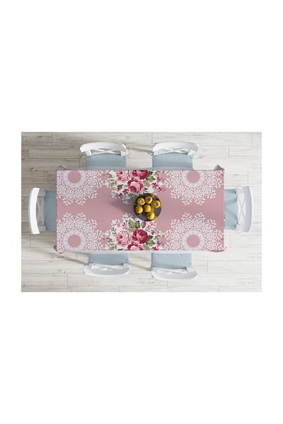 Realhomes Față de masă rezistentă la pete cu imprimare digitală cu design special - 140 X 180 cm