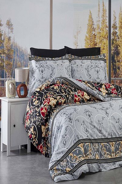 MAJESTE Avantgarde Collection 120 Thread Cotton Satin 100% Cotton Double Duvet Cover Set Pattern: 12139