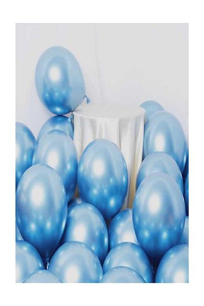 Parti Furyası Blue Chrome Balloon+ Bright Mirror 16 Inch 5 Pieces