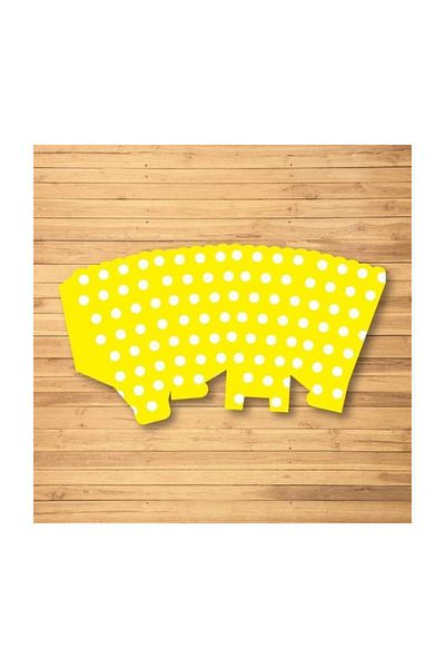 Parti Furyası Yellow Polka Dot Themed Popcorn Box Corn Box