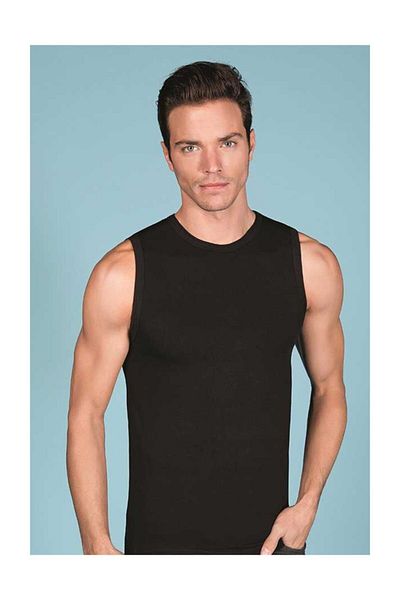 Berrak 1026 - 3 Pieces Men's Lycra Single Jersey Sleeveless Crew Neck