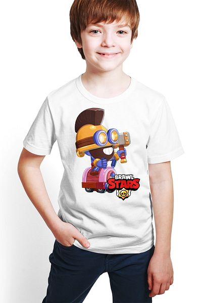 ACR Giyim Tricou alb unisex cu imprimeu digital E-02