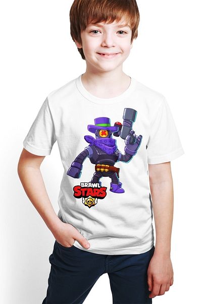 ACR Giyim Tricou alb cu imprimeu digital pentru băiat E-01