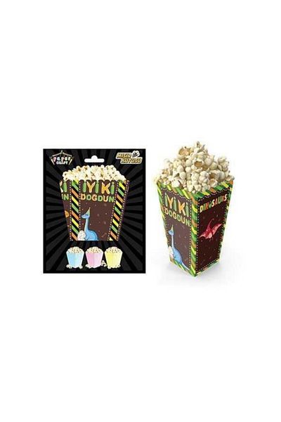 Parti Furyası Dinosaur Themed Popcorn Box Corn Box