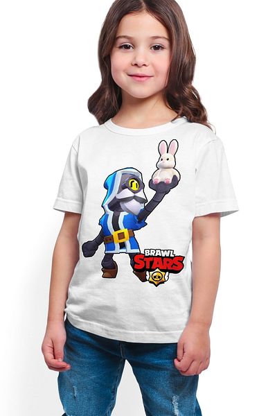 ACR Giyim Tricou alb cu imprimeu digital pentru fete K-04