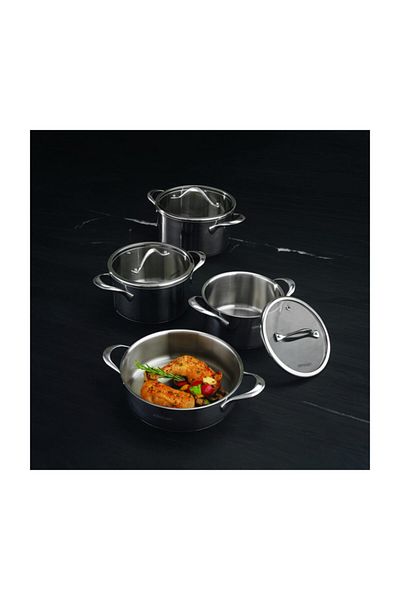 Emsan Yakamoz 8 Piece Stainless Steel Cookware Set