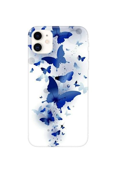 mooodcase حافظة هاتف آيفون 11 على شكل فراشة زرقاء
