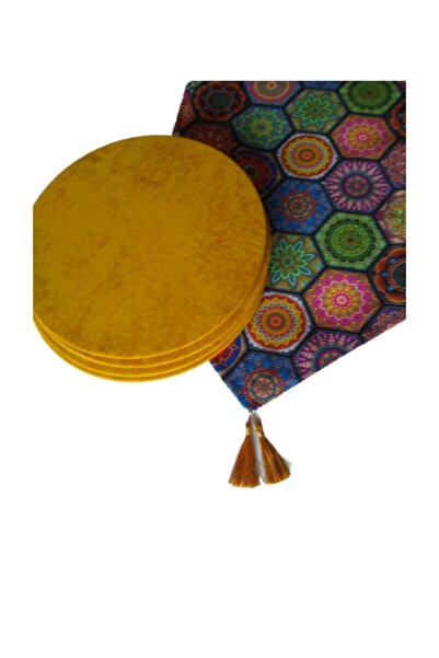 Ayşemce Runner cu model de fagure american (6 plăci galbene)