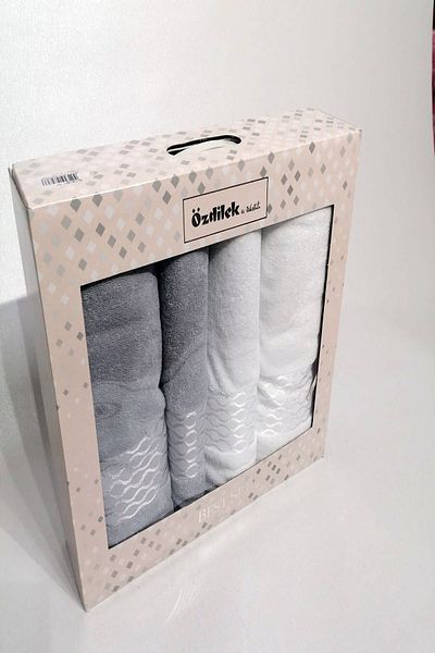 Özdilek Σετ Τουρκικού Μπάνιου Elissa Grey White