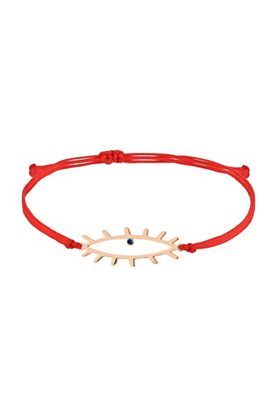 MySilvers Göz Temalı İpli Gümüş Bileklik Kadın Rose