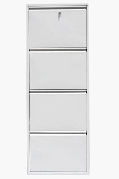 Özlü 1. Sınıf Dkp Çelik Kilitli Metal Ayakkabılık 4'lü Montajlı Gönderim Beyaz