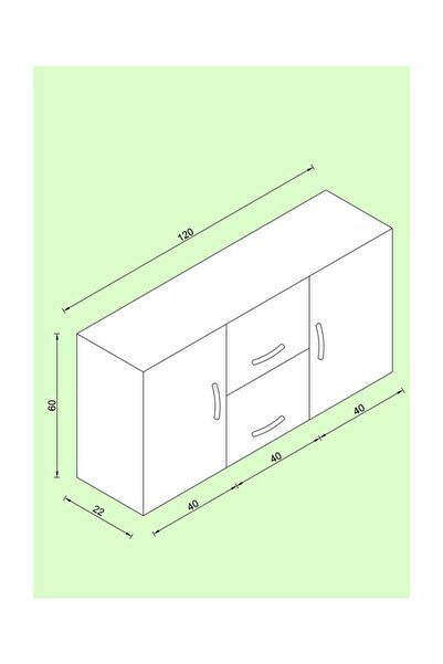 Kenzlife Hazır Mutfak Merta Cvz 060*120*22 Mutfak Banyo Dolabı Kapaklı Raflı