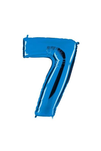 Parti Furyası 7 Year Old Balloon Number Balloon Blue Color 40 Inch Foil Balloon 100 cm