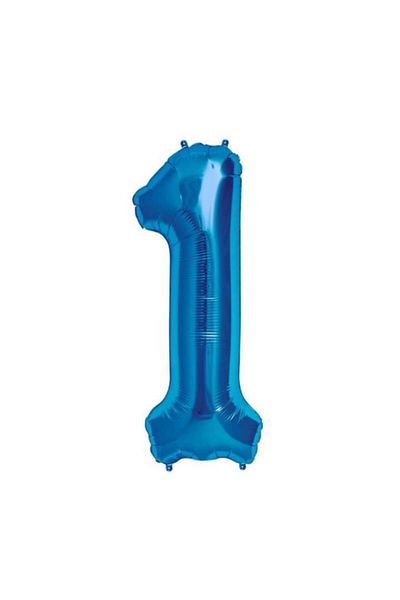 Parti Furyası 1 Year Old Balloon Number Balloon Blue Color 40 Inch Foil Balloon 100 cm