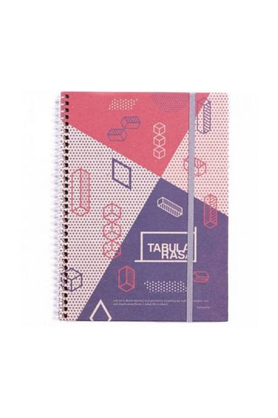 Tabula Rasa غطاء كرتون أحمر 15.5x21 سمدفتر ملاحظات حلزوني 50 صفحة 47327-7