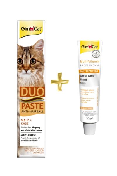Gimcat Duo Paste Peynirli Malt Kedi Macunu 50gr + Multivitamin Paste 20gr