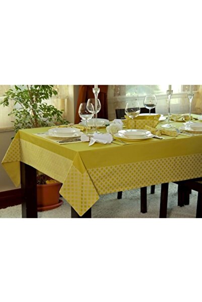 Romans مفرش طاولة روما سادة مقاس 160x400 سم خردل