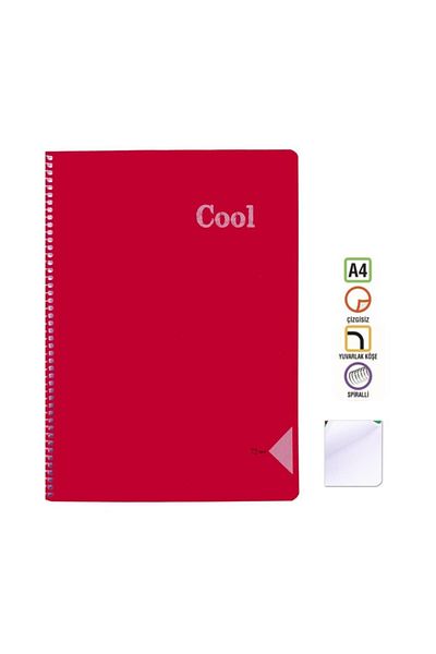 KESKİN COLOR Caiet Sharp A4 72 Yp. Neîncrustat (drept) Spr. pp. Kpk. Roșu rece