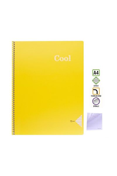 KESKİN COLOR Caiet Sharp A4 72 Yp. Spr în dungi. pp. Kpk. Cool Yellow