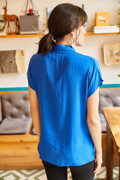 Olalook Dámská viskózová košile Saks Blue Bat GML-19000617