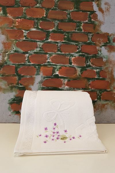 Özdilek Jasmin Embroidered 4-Piece Towel - Powder - Lilac